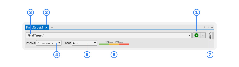 A screenshot of the PingPlotter target bar